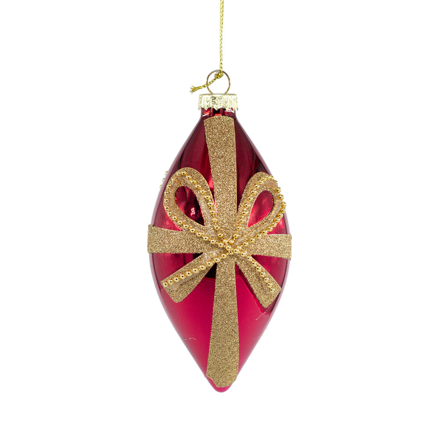 GOODWILL P 29112 Красный шар с объемным золотым бантом, 8 см, в ас-те 